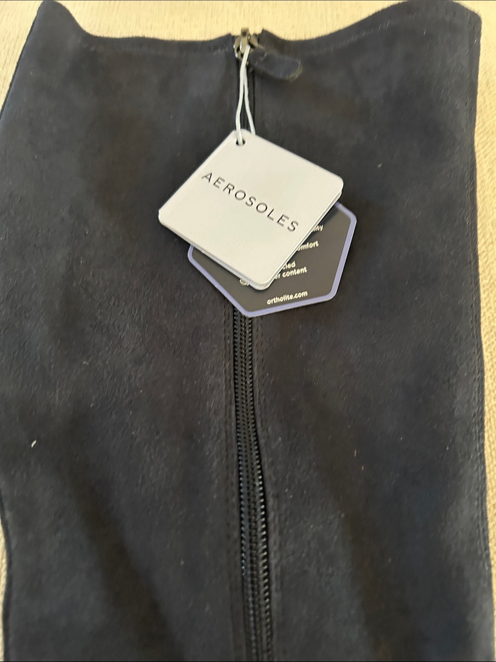 Aerosoles Tall-Shaft Heeled Boots -Micah, Navy Faux Suede, Size 8 Wide, NWT - Picture 10 of 10